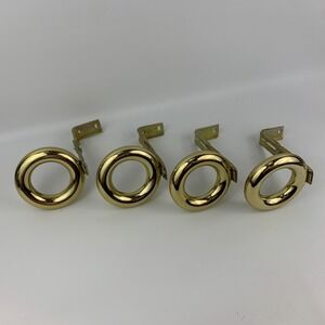 Vintage Large Gold Toned Ring Ornate Curtain Tie Pull Back Set Hollywood Regency